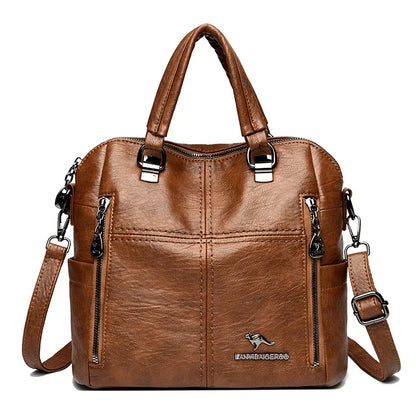 Hot Sale Of The Season New Large Capacity Women's Fashionable Casual Simple Retro Single Shoulder Crossbody Backpack Bag Zipper