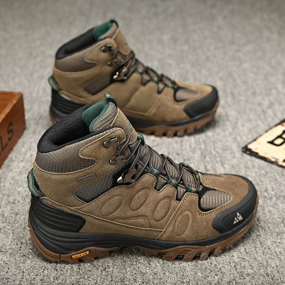 High-Top Men Hiking Boot Winter Outdoor Shoes Lace-Up Non-slip Outdoor Sports Casual Trekking Boots Man Waterproof Suede