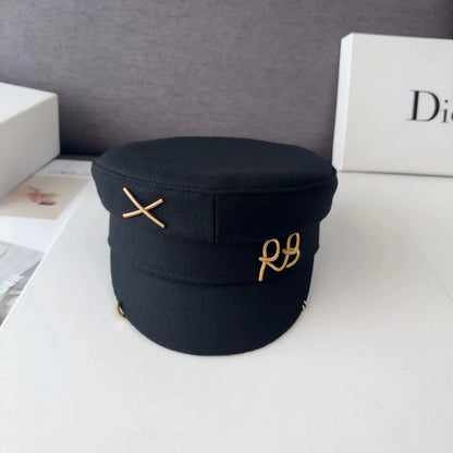 New  Women's Fashion Flat Cap British Retro Newsboy caps with Earrings Pierced Baker Boy Cap