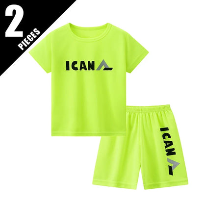2/5-piece Set 2026 Summer Children's Multi-color Quick Drying Casual Suit Boys And Girls Versatile Short Sleeved Sports Shorts