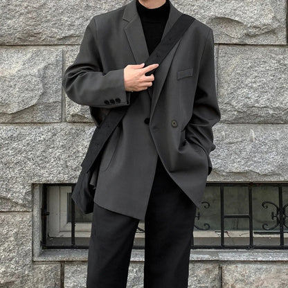 Spring Summer Men Formal Blazers Men Korean Fashion Loose Casual Dress Jacket Men Harajuku Social Suit Jacket Clothing