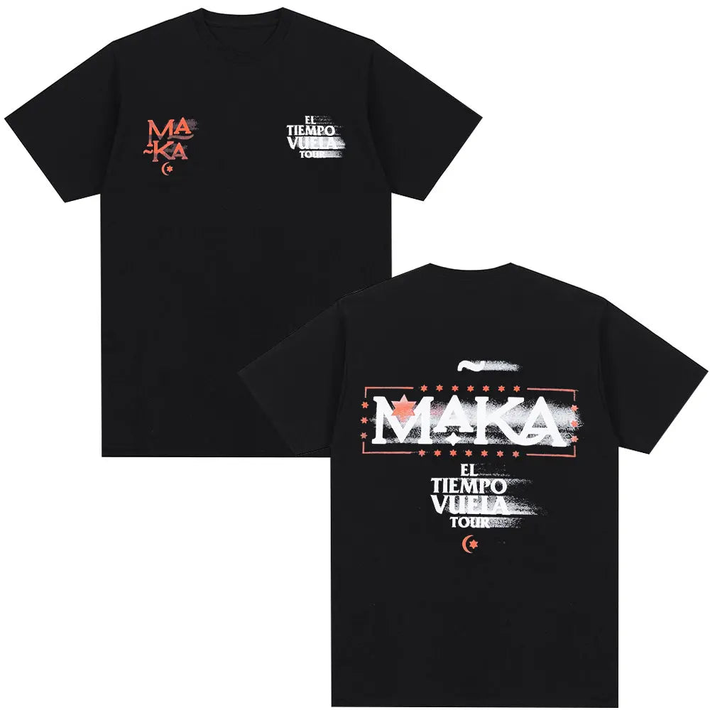 Rapper Maka Aura 2025 Tour Merch T Shirts Men Women Fashion Vintage Street T-shirt Casual Cotton Short Sleeve T Shirt Streetwear