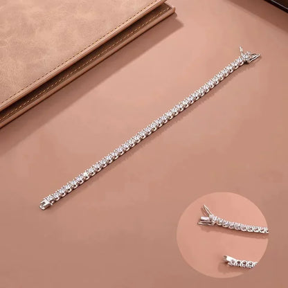 Bull Full 2.5mm 3.5mm D Color Moissanite Tennis Bracelet for Women Wedding Party Fine Jewelry S925 Silver Link Bracelets