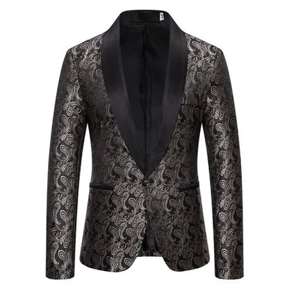 2026 New Men's Red Cashew Flower Blazer, Wedding Party Dress Jacket, White Blue Black Brands Blazers Coat, S M L XL XXL