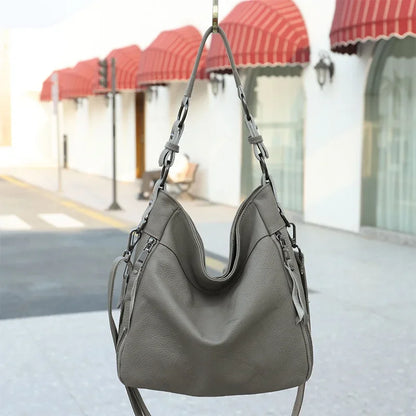 High Quality Women's Real Cow Leather Luxury Handbag, Versatile Ladies' Large Capacity Shoulder Crossbody High-end Commuting Bag