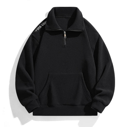 Plus Size Men Sweatshirt Half Zip Long Sleeve Pullover 6XL 7XL 100-175kg Solid Color Tops Autumn Winter Big Size Men Clothing