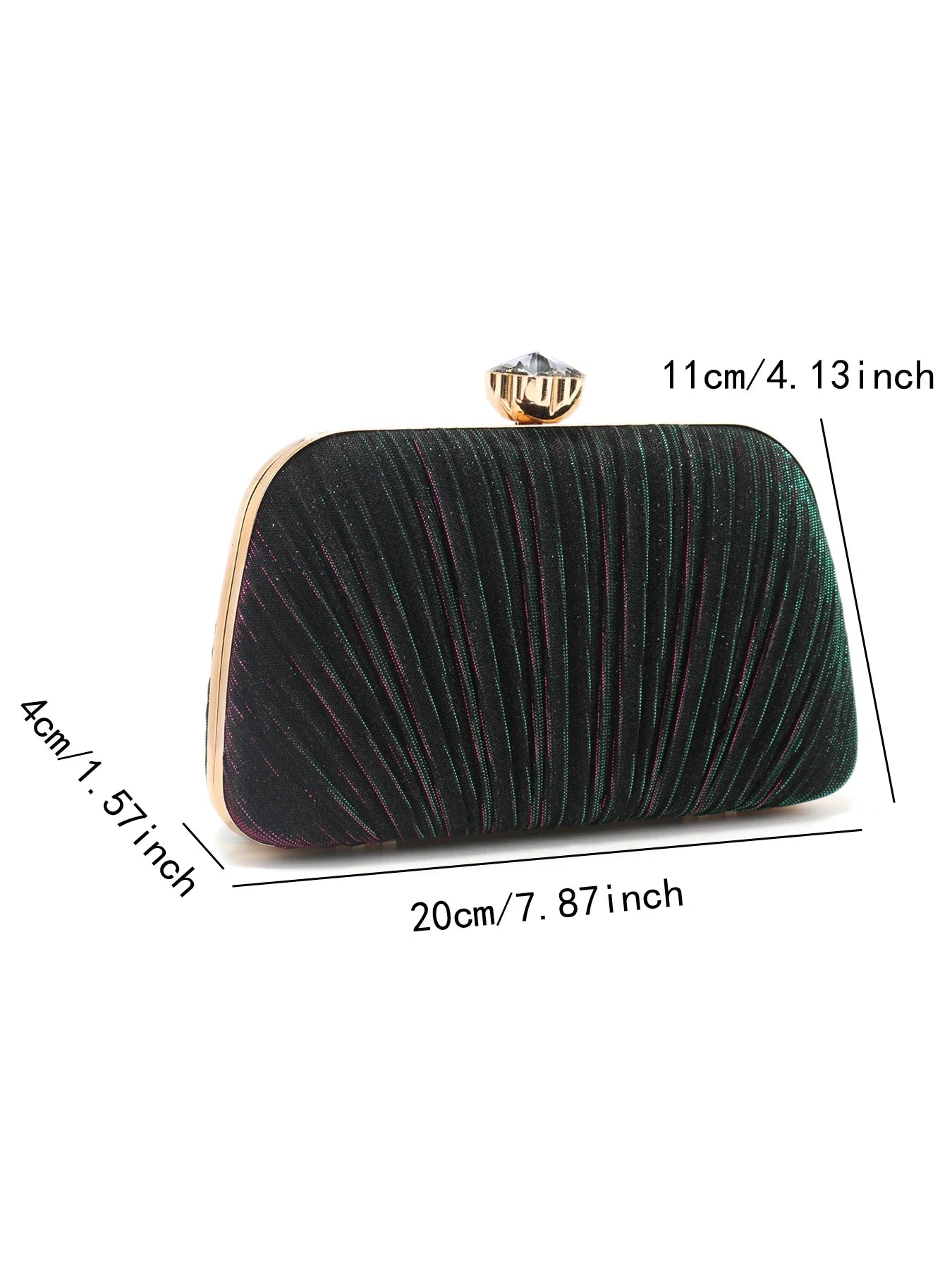 Ruched Fashion Lady Clutch Bags Decorated Fashion Sequin Luxury Evening Bags Rhinestones Metal Chain Handbags Banquet Glamorous