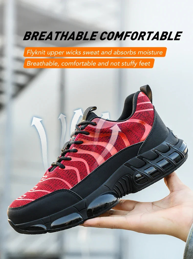 New 2024 Fashion Steel Toe Work Safety Shoes For Men Anti-smash Anti-puncture Indestructible Sneakers Protective Male Footwear