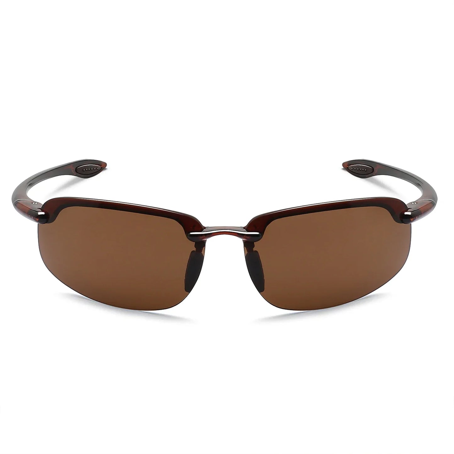 Rimless Polarized Sports Sunglasses Men&Women Tr90 Frame for Running Fishing Baseball Driving （8001）