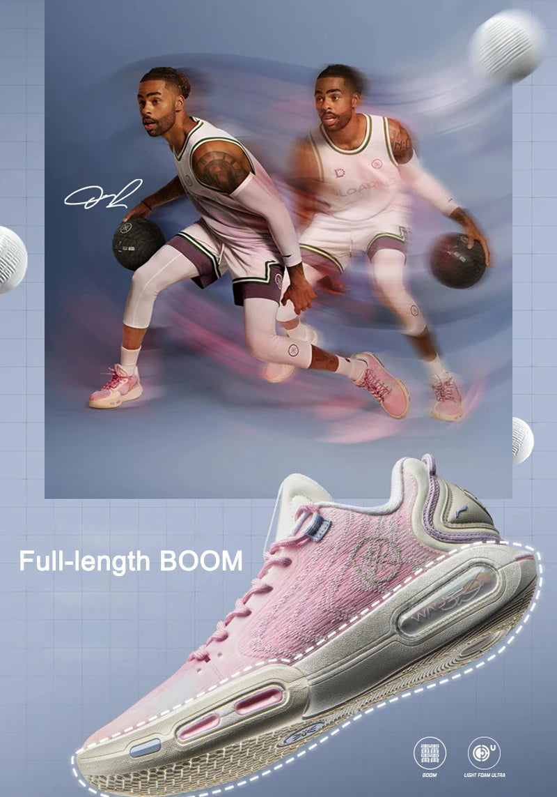 Men's WADE SHADOW 7 On Court Basketball Shoes BOOM Cushion Wearable Anti-slip LiNing Stable Sneakers ABPV011