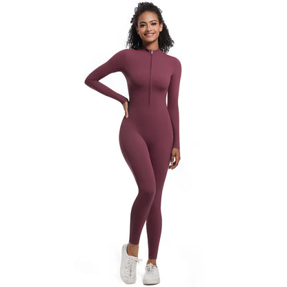 Women's Jumpsuit Women's Sports Shapewear Seamless Slim Fit Long Sleeve Sports Bodysuit  Fitness Sports Bodysuit Yoga Suit
