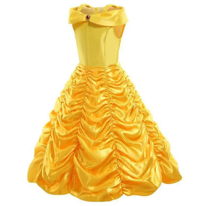 Kids Belle Costume Girls Halloween Princess Cosplay Party Dress Children Birthday Clothes Carnival Luxury Ball Gown