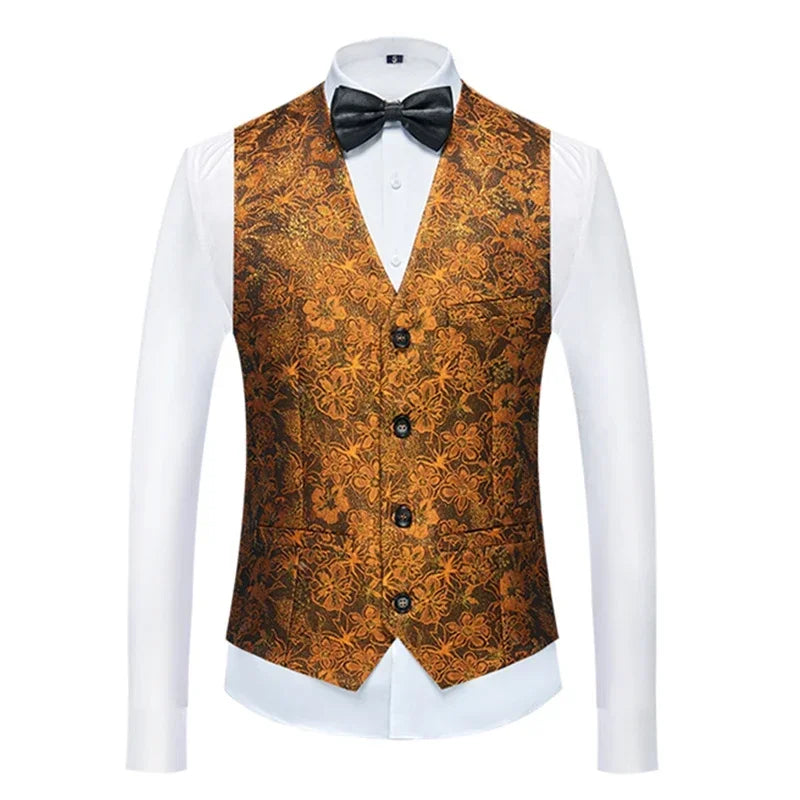 26 Colors Men's Suit Vest Single-breasted V-neck Vests Jacket Men Wedding Party Waistcoat Red Blue Green White Pink