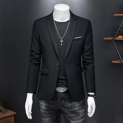 15 Color Fashion Mens Suit Jacket High Quality Slim Fit Solid Color Casual Business Mens Blazers Formal Office Wedding Suit Tops