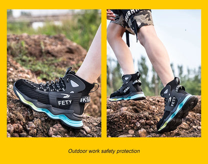 European Plus Size 50 Newest Design Men Wrok Safety Boots Anti-smash Steel Toe Cap Indestructible Construction Industry Shoes