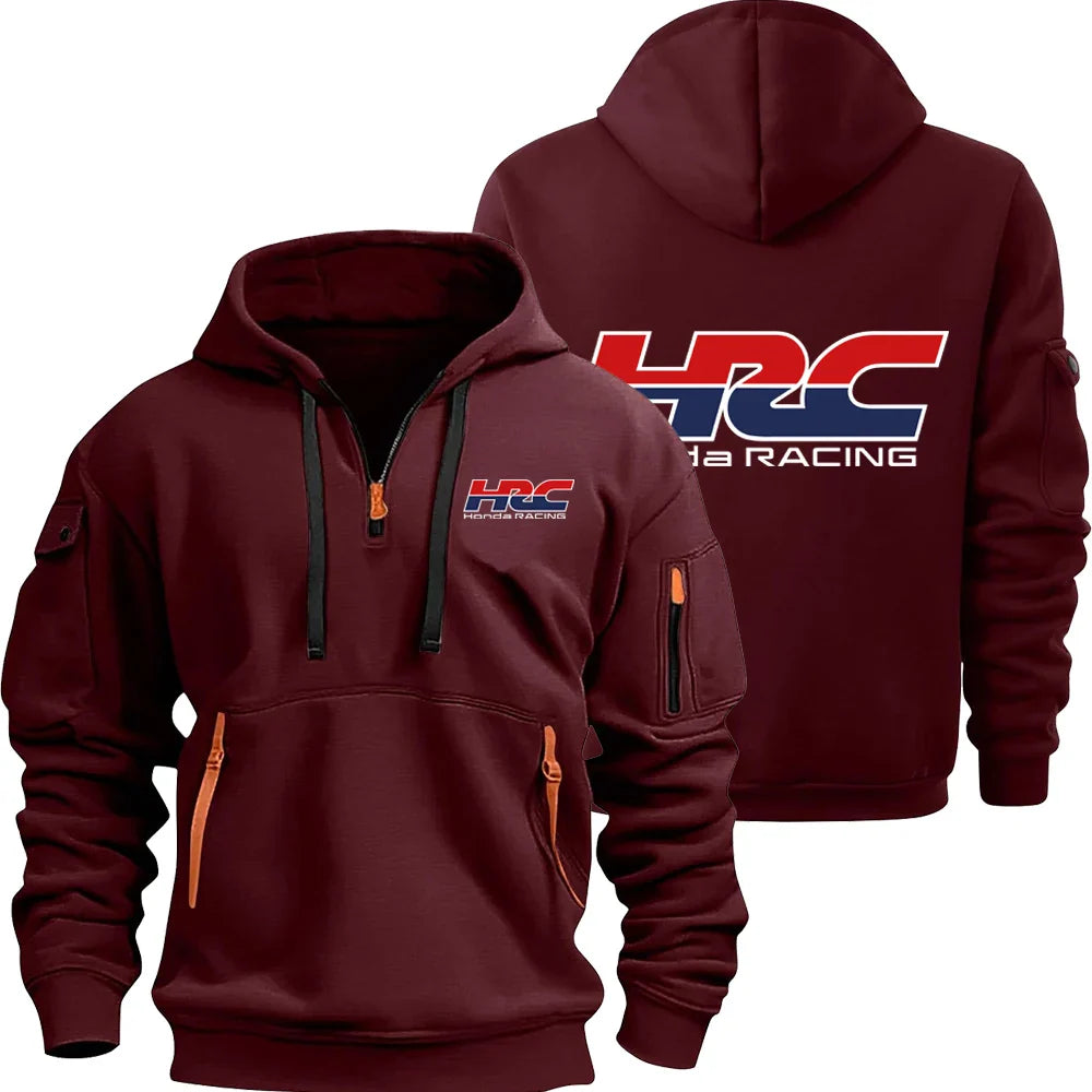 HRC Logo Racing Team Men's Half-zip Hoodie Spring and Autumn Men's Sweatshirt 2025 Sports Men's Pullover Clothes