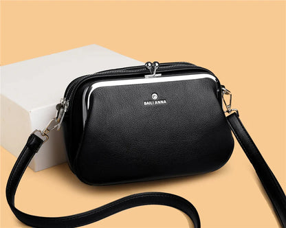 Elegant Shoulder Bag for Women Soft Leather Crossbody Bags Designer Multiple Pockets Messenger Bag Ladies Purses and Handbags