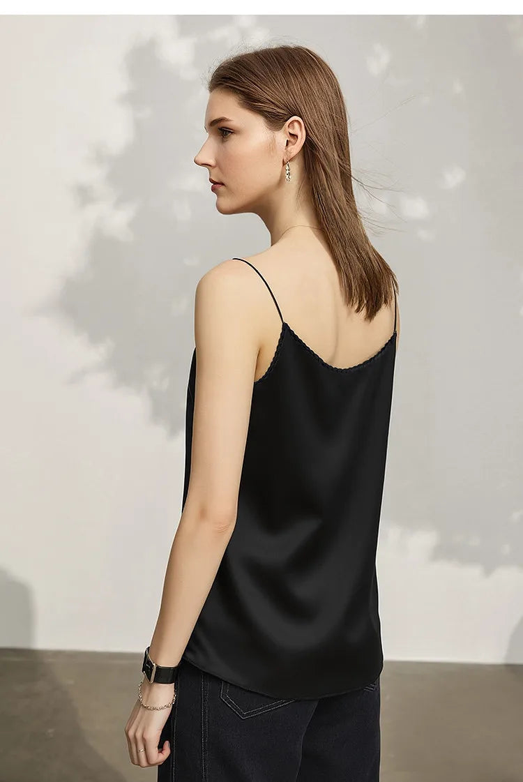 Women's Camisole Top 2026 Summer U-Neck Sleeveless Luxury High-quality Satin Vest For Women Strap Layer Tank Tops 12622085