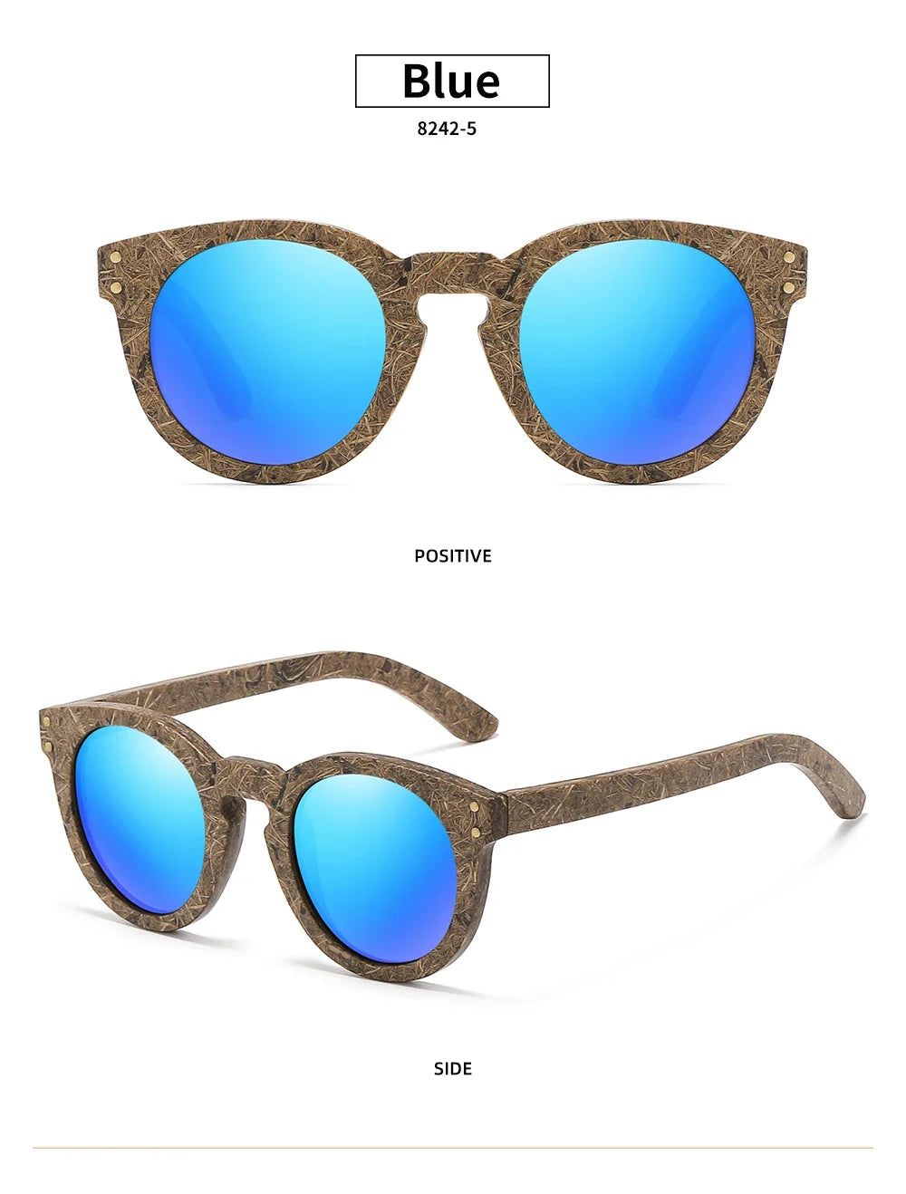 Brand coconut fiber sunglasses Eco-friendly  new wood,made  polarized UV400 protection natural degradation glasses 8242