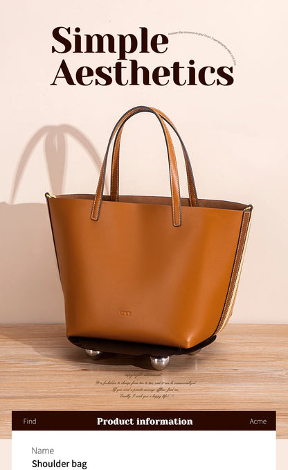 Autumn and Winter Classic Solid Color Retro Handbag, Women's New Large Capacity Tote Bag