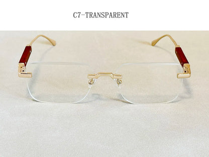 Vintage Square Sunglasses For Men Rimless Sunglasses Women Trendy Retro Fashion Glasses Gafas De Sol Hombre Lunette Soleil Femme