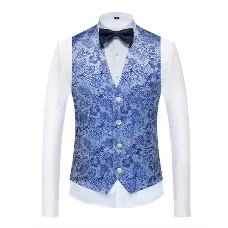 26 Colors Men's Suit Vest Single-breasted V-neck Vests Jacket Men Wedding Party Waistcoat Red Blue Green White Pink