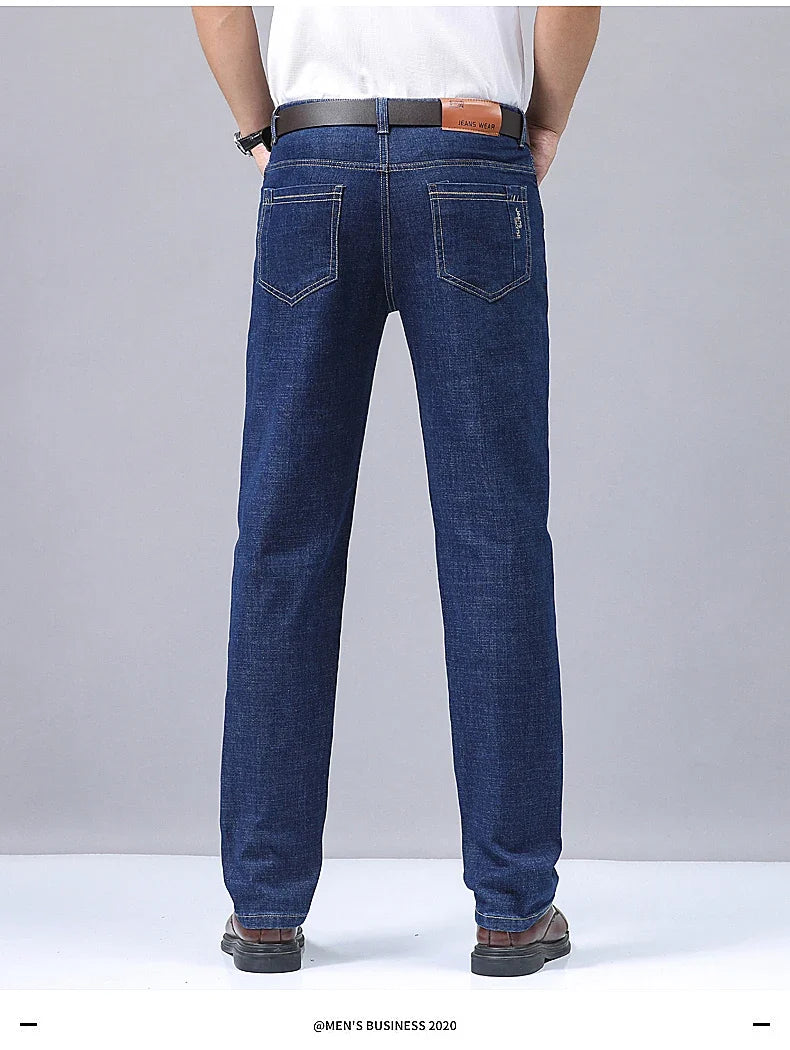 Men's Denim Jeans Thin Summer Straight Business Soft Fashion New High Quality Pants New Arrivals Dropship OL Work Trousers