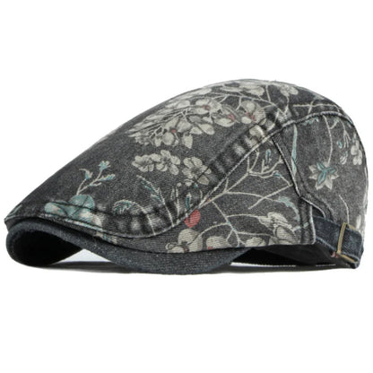 Beret Cap Spring Summer Autumn Men Women Cap Male Female Floral Artist Painter Beret Hat Denim Flat Cap Octagonal Berets