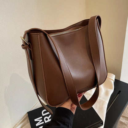 Super Popular Spring and Summer Commuter Bucket Bag for Women 2026 New Style Pu Leather Women's Bag with a High-End Feel, Large Capacity, Single Shoulder Crossbody Bag for Work