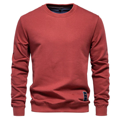 Cotton-blend Mens Crew Neck Solid Color Sweatshirts Pullover Casual Sport Sweatshirt for Men