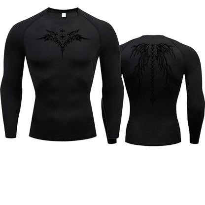 Anime Print Compression Shirt Mens Running T-Shirt Quick-Drying Fitness Sportswear Gym Sports Short Sleeve Breathable Tops