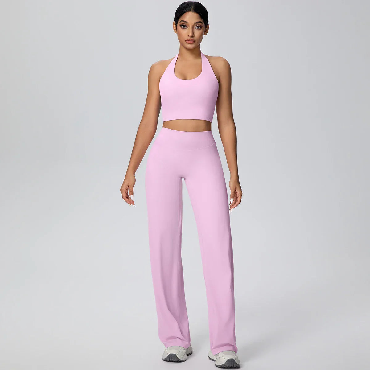 2Pieces Breathable Summer Workout Top Pants Yoga Set Yoga Underwear With Chest Pad Quick Drying Push Up Pencil Pants Yoga Set