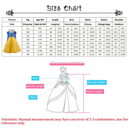2026 Deluxe Snow White Princess Gown Puff Sleeve Stand Collar Girl Fairy Kid Cosplay Costume Toddler Carnival Apparel Dresses
