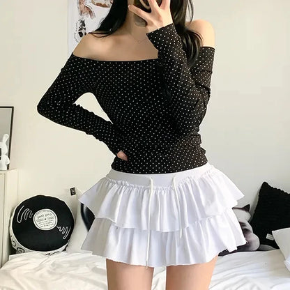 Summer 2025 Casual High Waist Fluffy Skirt Women's f-length Baked Cake Skirt with Fringe Versatile Cotton 00% Skirt
