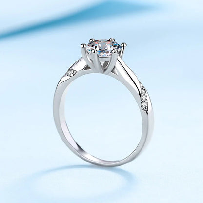 1ct - 3ct Moissanite Ring 925 Sterling Silver with Gold Plated Diamond Engagement Wedding Band Fine Jewelry For Women