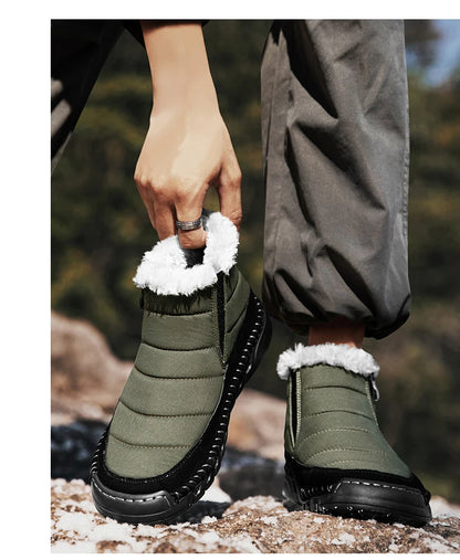 New Fashion Men's Boots Winter Plush Men Snow Boots Warm Fur Ankle Boots Outdoor Non-slip Sneakers Winter Casual  Boots Size 46