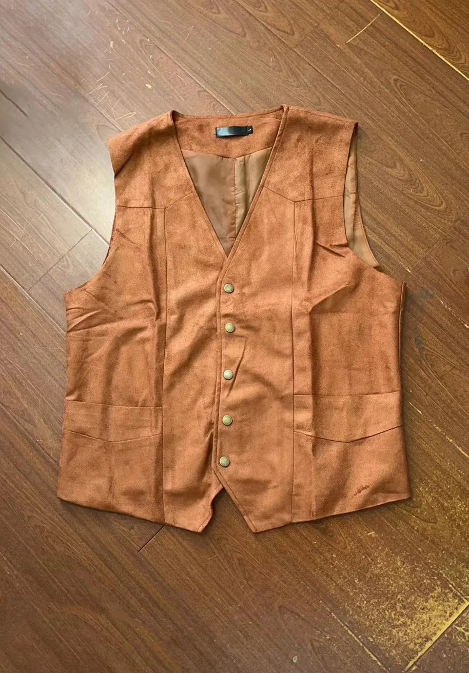 Plus Size Men's Suit Vest V-neck vest Slim Fit Casual Formal Business Dress Groomsman Outfit Retro New Waistcoat