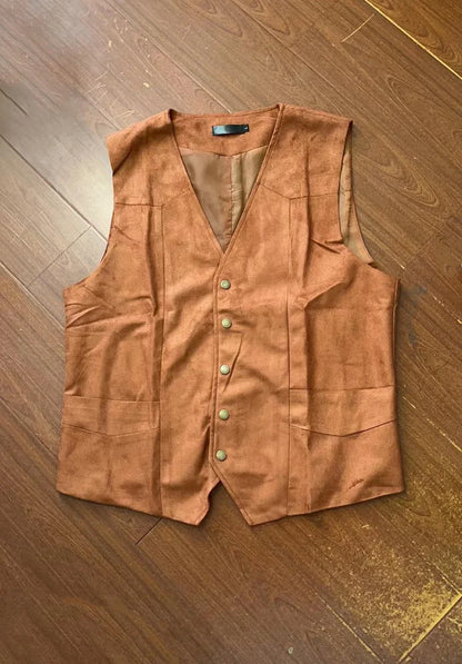 Plus Size Men's Suit Vest V-neck vest Slim Fit Casual Formal Business Dress Groomsman Outfit Retro New Waistcoat