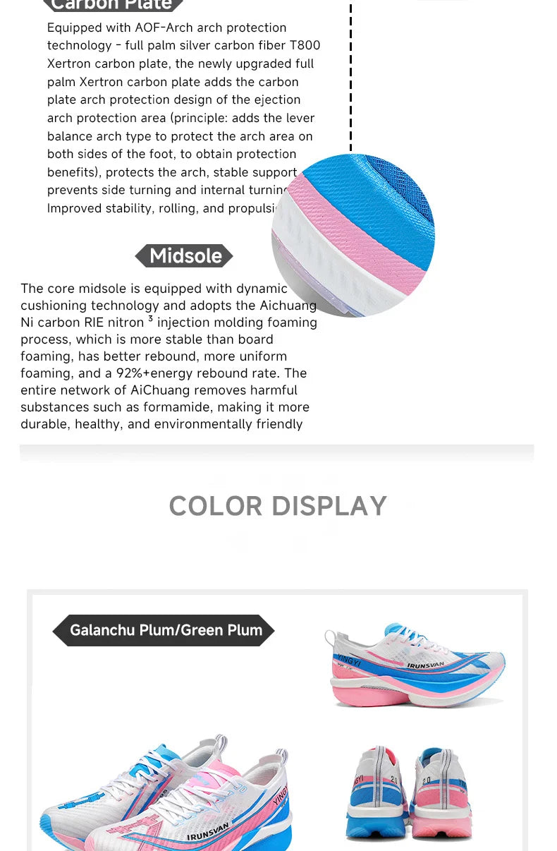Shadow Wing 2.0 Carbon Plate Professional Marathon Running Shoes Men Lightweight Cushioning Training Outdoor Sneakers