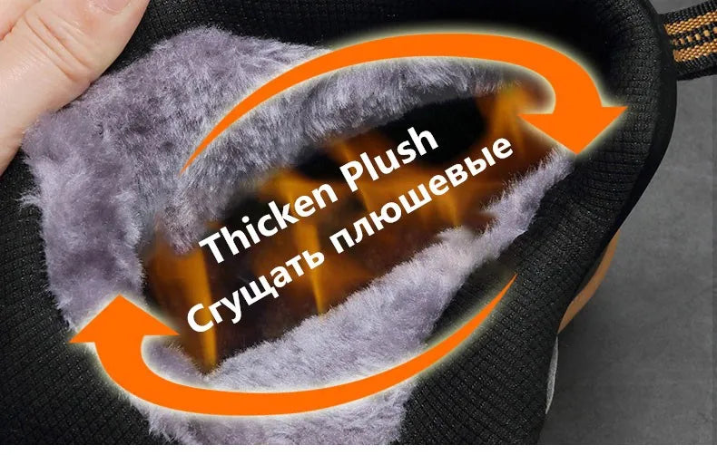 New Winter Men Boots Fur Warm Snow Boots Men Winter Boots Work Shoes Men waterproof Ankle Boots Outdoor Men's Sneakers Footwear