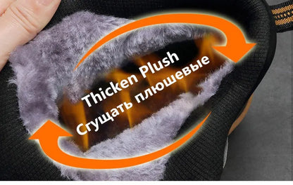 New Winter Men Boots Fur Warm Snow Boots Men Winter Boots Work Shoes Men waterproof Ankle Boots Outdoor Men's Sneakers Footwear