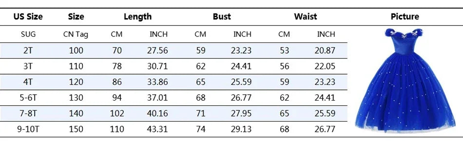 Cinderella Princess Same Cosplay Style Dark Blue Girl Luxury Dress Off-Shoulder Puff Skirt Christmas Party Gift Dress Set