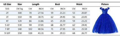 Cinderella Princess Same Cosplay Style Dark Blue Girl Luxury Dress Off-Shoulder Puff Skirt Christmas Party Gift Dress Set