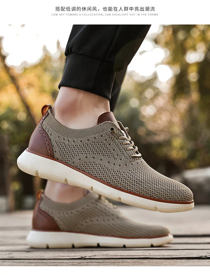Large Size Comfortable Men's Shoes Light Fashion Casual Sports Shoes Breathable Flying Mesh Top Loafers