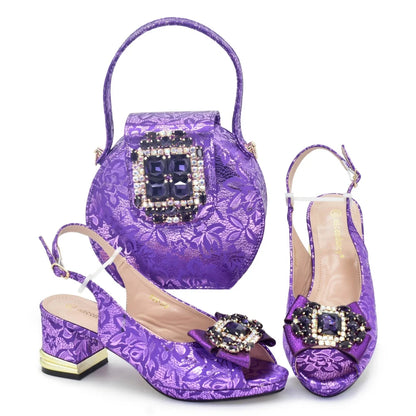 Ladies Shoes and Bags Original Italian Nigeria Party Shoes and Bags for Women Elegant Heeled Shoes for Women