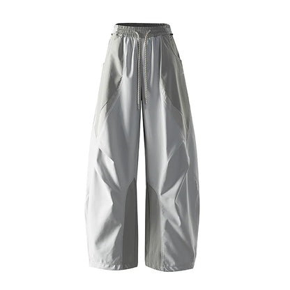 Men Outdoor Lightweight Quick Dry Ultra Loose Casual Splice Wide Leg Techwear Track Cargo Pants Women Streetwear Baggy Trousers