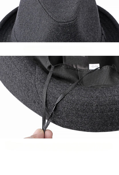 Gentleman Hat Men's British Style Retro Simple Pure Color  Top Hat Men's Casual Jazz Hat