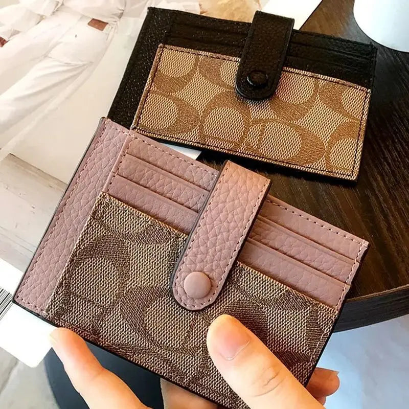 Monogram Ultra-thin Ins Style Porte-cartes Mode Mini Courte Enveloppe Pour Femmes Appliques Porte-cartes et porte-identité Portefeuille de cartes de crédit