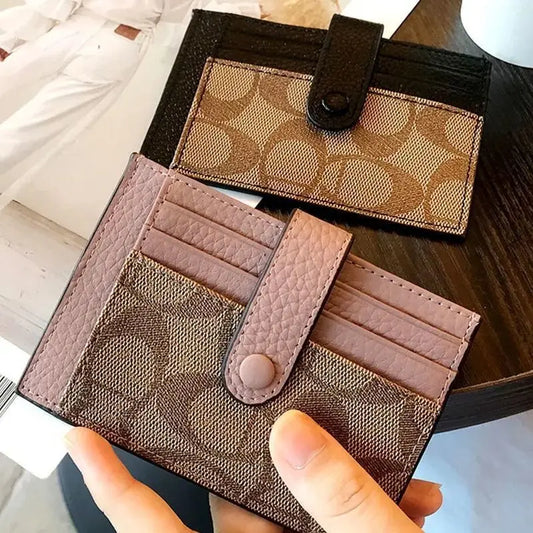 Monogram Ultra-thin Ins Style Porte-cartes Mode Mini Courte Enveloppe Pour Femmes Appliques Porte-cartes et porte-identité Portefeuille de cartes de crédit