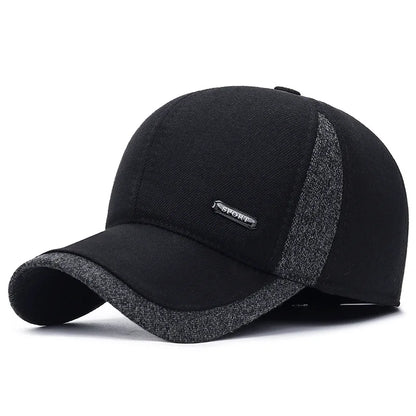 Auturnn Thick Warm Men Winter Baseball Cap With Ear Flaps, Ideal choice for Gifts
